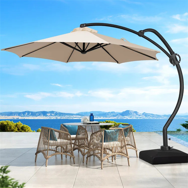 10 pėdų Patio S formos pakabinamas ofsetinis konsolinis skėtis