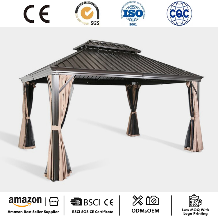 12 'x 10' aliuminio rėmo kieto stogo pavėsinė
