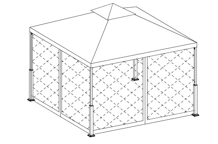 10X10Ft Patio Garden pavėsinės montavimo vadovas