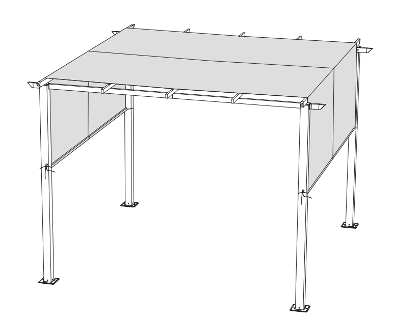 10'x10 'plokščios viršutinės pavėsinės produktų vadovai