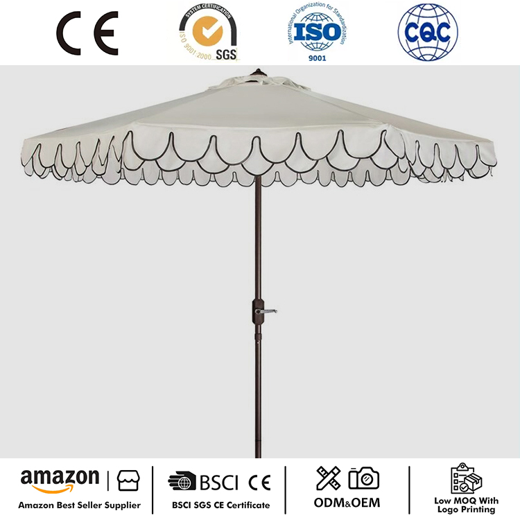 9Ft Crank dvigubas banguotas terasos skėtis