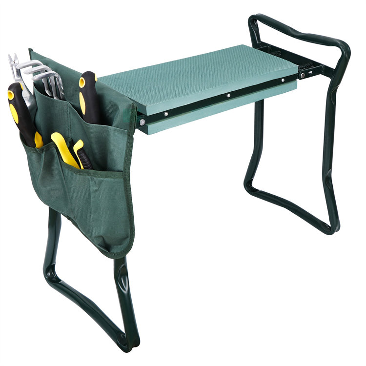 Sodo Kneeler sulankstoma sėdynė su įrankių krepšiu