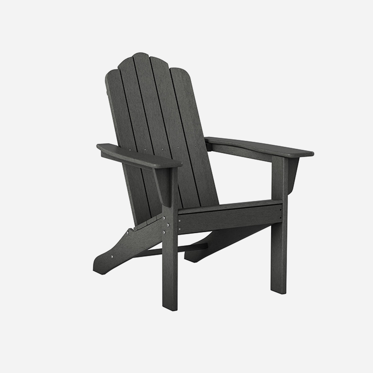 Lauko pilka polietileno patio Adirondack kėdė